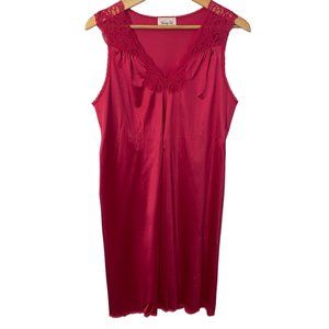 Vintage Vanity Fair Nylon Lace Sleeveless Lightweight Nightgown Women S Pink